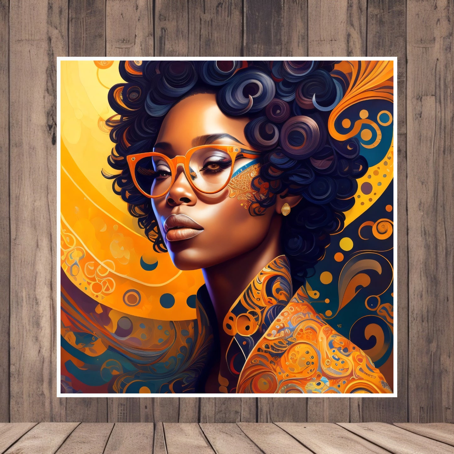 Poster on Premium Matte Paper Angel of Africa Black Girl Portrait Art Design 15