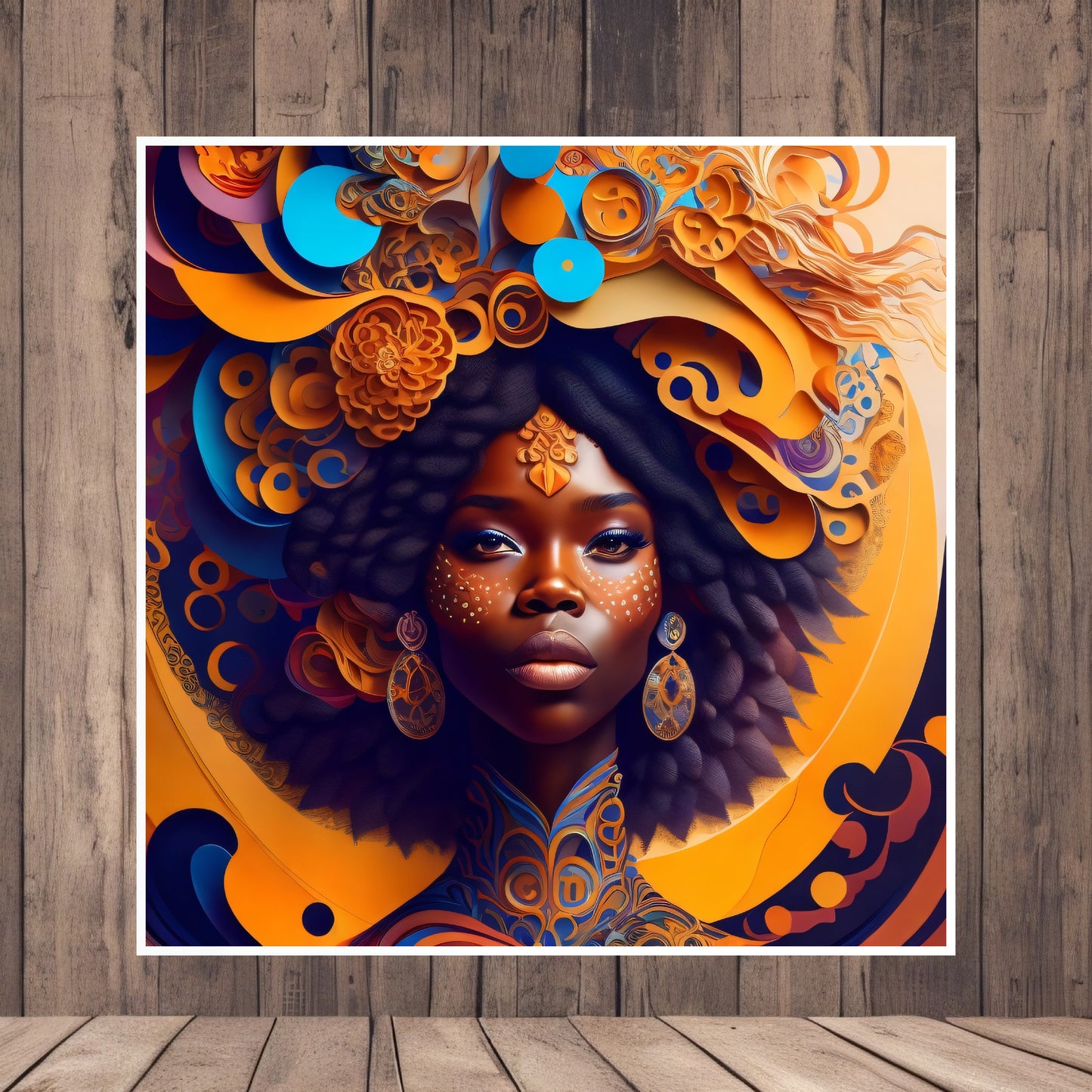 Ange d’Afrique Black Girl Portrait Art Design sur papier mat haut de gamme Utilisation personnelle ou professionnelle Décoration spéciale Grande résolution 9