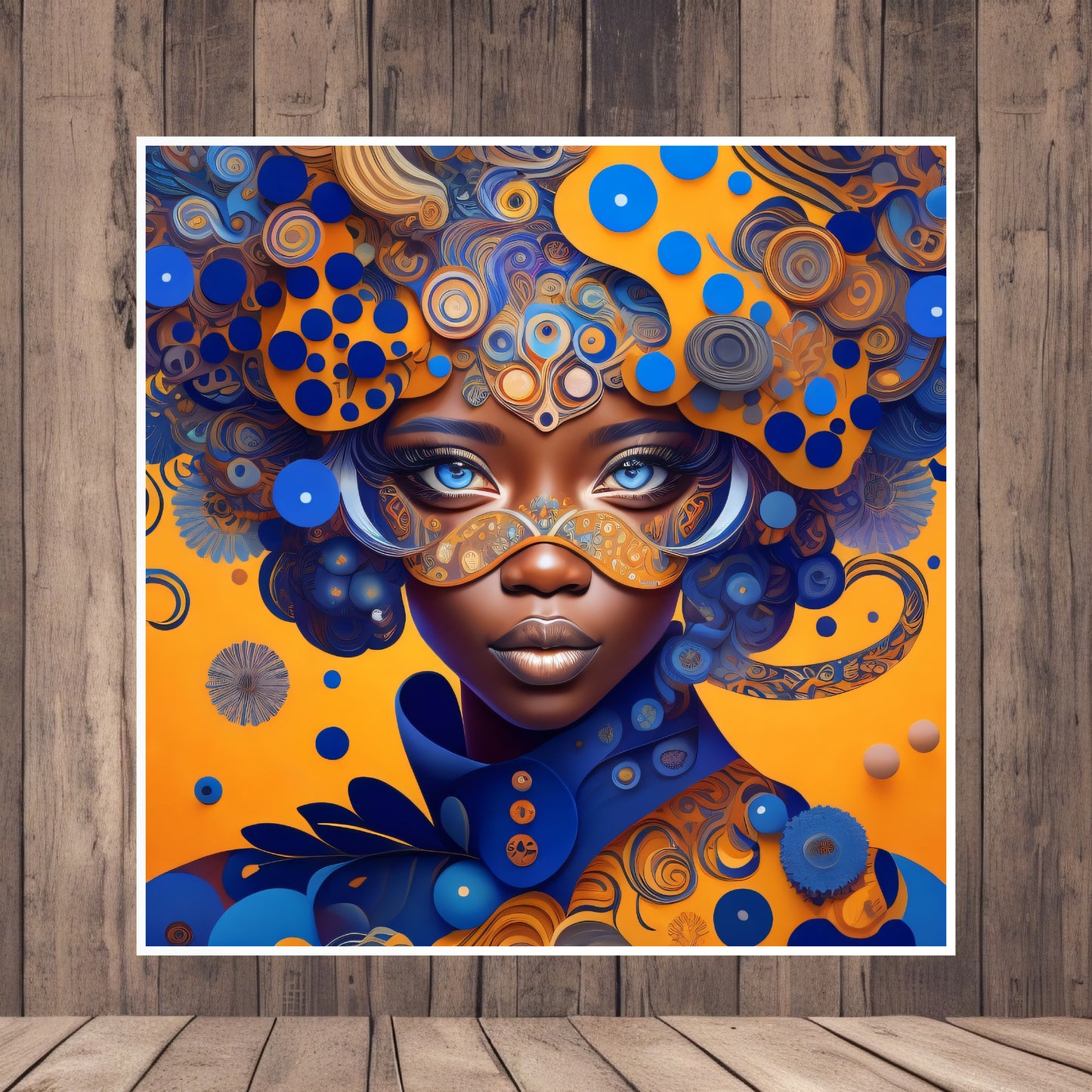 Ange d'Afrique Black Girl Portrait Art Design sur papier mat haut de gamme Utilisation personnelle ou professionnelle Décoration spéciale Grande résolution 8