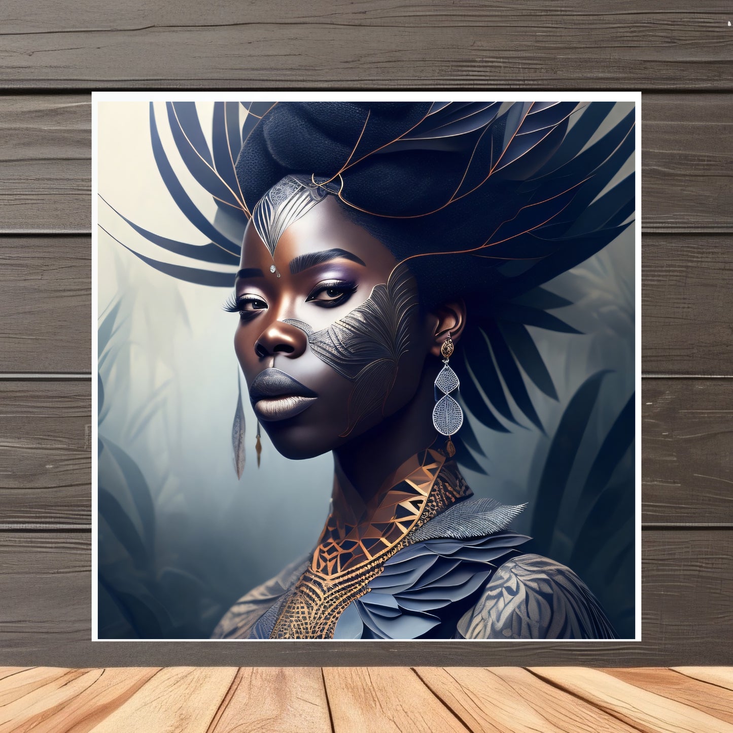 CyberPunk Black Girl Portrait Art Design sur papier mat premium Utilisation personnelle ou professionnelle Décoration spéciale Grande résolution
