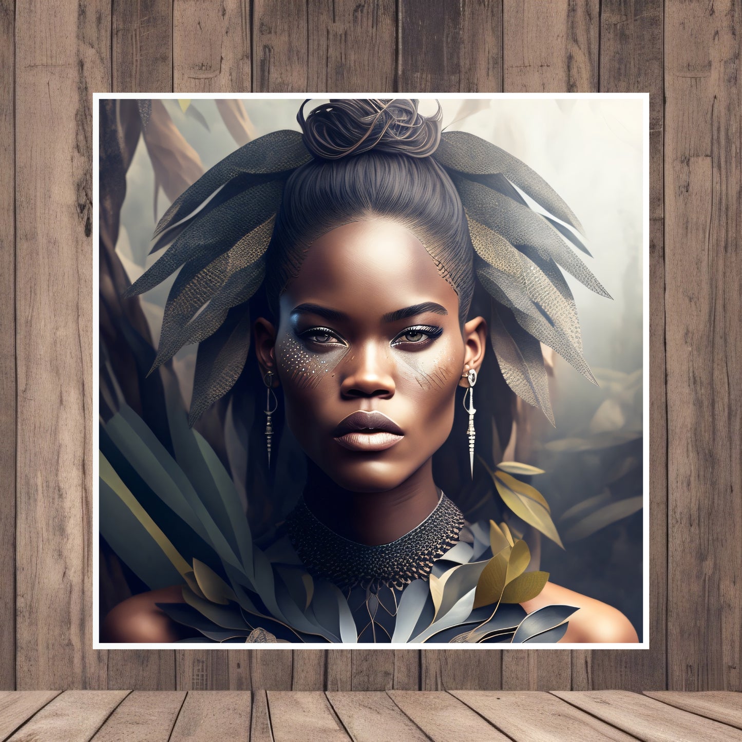 CyberPunk Black Girl Portrait Art Design sur papier mat premium Utilisation personnelle ou professionnelle Décoration spéciale Grande résolution 4
